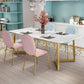 Rectangle Stone Dining Table Traditional Luxury Dinette Table for Home 55.1"L x 31.5"W x 29.5"H Without Chairs Clearhalo 'Dining Tables & Seating' 'Dining Tables' 'dining_table' 'furn' 'furn_dining_table' 'Furniture' 'furniture_dining_table' 'Kitchen & Dining Furniture' 5043598