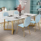 Rectangle Stone Dining Table Traditional Luxury Dinette Table for Home Clearhalo 'Dining Tables & Seating' 'Dining Tables' 'dining_table' 'furn' 'furn_dining_table' 'Furniture' 'furniture_dining_table' 'Kitchen & Dining Furniture' 5043607