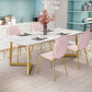 Rectangle Stone Dining Table Traditional Luxury Dinette Table for Home Clearhalo 'Dining Tables & Seating' 'Dining Tables' 'dining_table' 'furn' 'furn_dining_table' 'Furniture' 'furniture_dining_table' 'Kitchen & Dining Furniture' 5043608