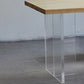 Rectangle Pine Wood Dining Table Modern Kitchen Table with Acrylic Double Pedestal Clearhalo 'Dining Tables & Seating' 'Dining Tables' 'dining_table' 'furn' 'furn_dining_table' 'Furniture' 'furniture_dining_table' 'Kitchen & Dining Furniture' 5043621