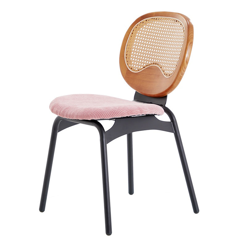 Modern Style Side Chair Upholstered King Louis Back Armless Dining Chair Pink 1 Piece Clearhalo 'Dining Chairs' 'Dining Tables & Seating' 'dining_chair' 'furn' 'furn_dining_chair' 'Furniture' 'furniture_dining_chair' 'Kitchen & Dining Furniture' 5043628