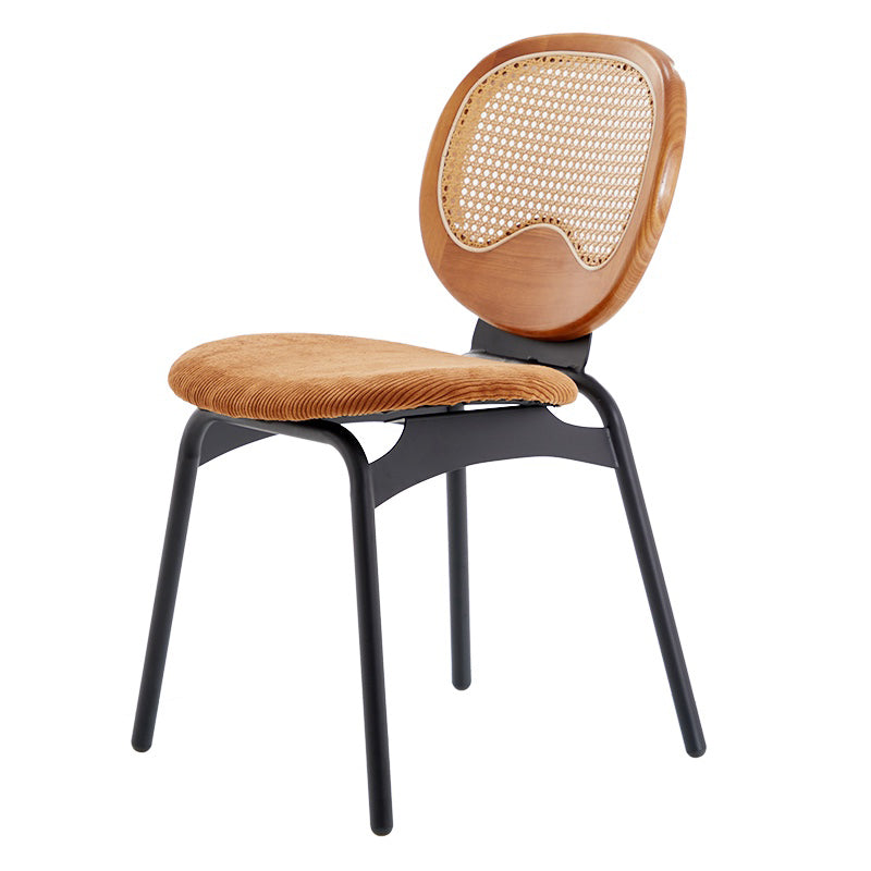 Modern Style Side Chair Upholstered King Louis Back Armless Dining Chair Brown 1 Piece Clearhalo 'Dining Chairs' 'Dining Tables & Seating' 'dining_chair' 'furn' 'furn_dining_chair' 'Furniture' 'furniture_dining_chair' 'Kitchen & Dining Furniture' 5043630