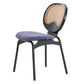 Modern Style Side Chair Upholstered King Louis Back Armless Dining Chair Blue-Black 1 Piece Clearhalo 'Dining Chairs' 'Dining Tables & Seating' 'dining_chair' 'furn' 'furn_dining_chair' 'Furniture' 'furniture_dining_chair' 'Kitchen & Dining Furniture' 5043631