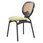 Modern Style Side Chair Upholstered King Louis Back Armless Dining Chair Yellow Black 1 Piece Clearhalo 'Dining Chairs' 'Dining Tables & Seating' 'dining_chair' 'furn' 'furn_dining_chair' 'Furniture' 'furniture_dining_chair' 'Kitchen & Dining Furniture' 5043634