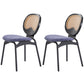 Modern Style Side Chair Upholstered King Louis Back Armless Dining Chair Blue-Black 2 Piece Set Clearhalo 'Dining Chairs' 'Dining Tables & Seating' 'dining_chair' 'furn' 'furn_dining_chair' 'Furniture' 'furniture_dining_chair' 'Kitchen & Dining Furniture' 5043647