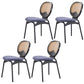 Modern Style Side Chair Upholstered King Louis Back Armless Dining Chair Blue-Black 4 Piece Set Clearhalo 'Dining Chairs' 'Dining Tables & Seating' 'dining_chair' 'furn' 'furn_dining_chair' 'Furniture' 'furniture_dining_chair' 'Kitchen & Dining Furniture' 5043660