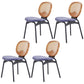 Modern Style Side Chair Upholstered King Louis Back Armless Dining Chair Blue-Brown 4 Piece Set Clearhalo 'Dining Chairs' 'Dining Tables & Seating' 'dining_chair' 'furn' 'furn_dining_chair' 'Furniture' 'furniture_dining_chair' 'Kitchen & Dining Furniture' 5043662
