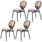 Modern Style Side Chair Upholstered King Louis Back Armless Dining Chair Pink Black 4 Piece Set Clearhalo 'Dining Chairs' 'Dining Tables & Seating' 'dining_chair' 'furn' 'furn_dining_chair' 'Furniture' 'furniture_dining_chair' 'Kitchen & Dining Furniture' 5043663