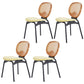 Modern Style Side Chair Upholstered King Louis Back Armless Dining Chair Yellow-Brown 4 Piece Set Clearhalo 'Dining Chairs' 'Dining Tables & Seating' 'dining_chair' 'furn' 'furn_dining_chair' 'Furniture' 'furniture_dining_chair' 'Kitchen & Dining Furniture' 5043664
