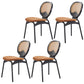 Modern Style Side Chair Upholstered King Louis Back Armless Dining Chair Brown-Black 4 Piece Set Clearhalo 'Dining Chairs' 'Dining Tables & Seating' 'dining_chair' 'furn' 'furn_dining_chair' 'Furniture' 'furniture_dining_chair' 'Kitchen & Dining Furniture' 5043665