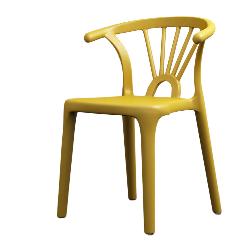 Scandinavian Plastic Side Chair Indoor-Outdoor Windsor Back Chair Clearhalo 'Dining Chairs' 'Dining Tables & Seating' 'dining_chair' 'furn' 'furn_dining_chair' 'Furniture' 'furniture_dining_chair' 'Kitchen & Dining Furniture' 5043688