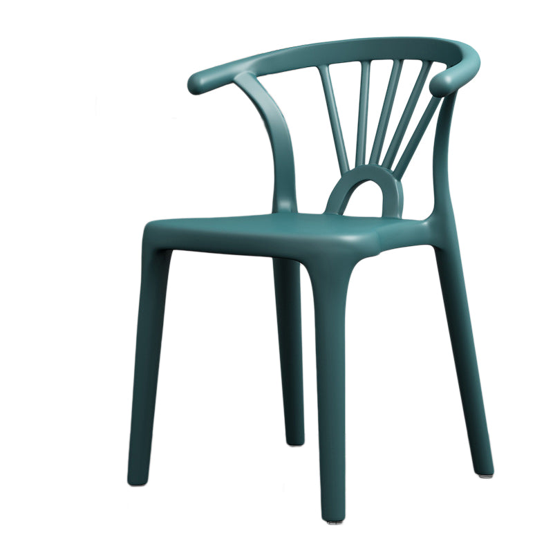 Scandinavian Plastic Side Chair Indoor-Outdoor Windsor Back Chair Clearhalo 'Dining Chairs' 'Dining Tables & Seating' 'dining_chair' 'furn' 'furn_dining_chair' 'Furniture' 'furniture_dining_chair' 'Kitchen & Dining Furniture' 5043690