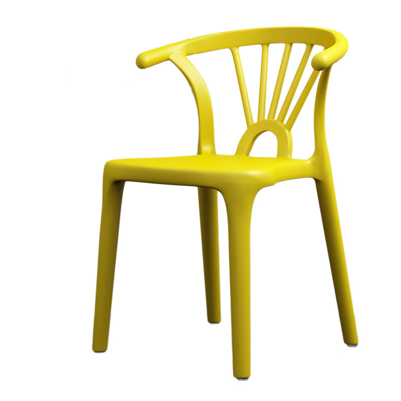 Scandinavian Plastic Side Chair Indoor-Outdoor Windsor Back Chair Clearhalo 'Dining Chairs' 'Dining Tables & Seating' 'dining_chair' 'furn' 'furn_dining_chair' 'Furniture' 'furniture_dining_chair' 'Kitchen & Dining Furniture' 5043694