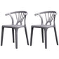 Scandinavian Plastic Side Chair Indoor-Outdoor Windsor Back Chair Dark Gray 2 Piece Set Clearhalo 'Dining Chairs' 'Dining Tables & Seating' 'dining_chair' 'furn' 'furn_dining_chair' 'Furniture' 'furniture_dining_chair' 'Kitchen & Dining Furniture' 5043698