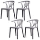Scandinavian Plastic Side Chair Indoor-Outdoor Windsor Back Chair Dark Gray 4 Piece Set Clearhalo 'Dining Chairs' 'Dining Tables & Seating' 'dining_chair' 'furn' 'furn_dining_chair' 'Furniture' 'furniture_dining_chair' 'Kitchen & Dining Furniture' 5043699