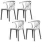 Scandinavian Plastic Side Chair Indoor-Outdoor Windsor Back Chair Light Gray 4 Piece Set Clearhalo 'Dining Chairs' 'Dining Tables & Seating' 'dining_chair' 'furn' 'furn_dining_chair' 'Furniture' 'furniture_dining_chair' 'Kitchen & Dining Furniture' 5043701