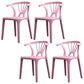 Scandinavian Plastic Side Chair Indoor-Outdoor Windsor Back Chair Pink 4 Piece Set Clearhalo 'Dining Chairs' 'Dining Tables & Seating' 'dining_chair' 'furn' 'furn_dining_chair' 'Furniture' 'furniture_dining_chair' 'Kitchen & Dining Furniture' 5043705