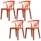 Scandinavian Plastic Side Chair Indoor-Outdoor Windsor Back Chair Yellow 4 Piece Set Clearhalo 'Dining Chairs' 'Dining Tables & Seating' 'dining_chair' 'furn' 'furn_dining_chair' 'Furniture' 'furniture_dining_chair' 'Kitchen & Dining Furniture' 5043707