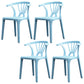 Scandinavian Plastic Side Chair Indoor-Outdoor Windsor Back Chair Light Blue 4 Piece Set Clearhalo 'Dining Chairs' 'Dining Tables & Seating' 'dining_chair' 'furn' 'furn_dining_chair' 'Furniture' 'furniture_dining_chair' 'Kitchen & Dining Furniture' 5043709