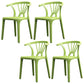Scandinavian Plastic Side Chair Indoor-Outdoor Windsor Back Chair Light Green 4 Piece Set Clearhalo 'Dining Chairs' 'Dining Tables & Seating' 'dining_chair' 'furn' 'furn_dining_chair' 'Furniture' 'furniture_dining_chair' 'Kitchen & Dining Furniture' 5043711