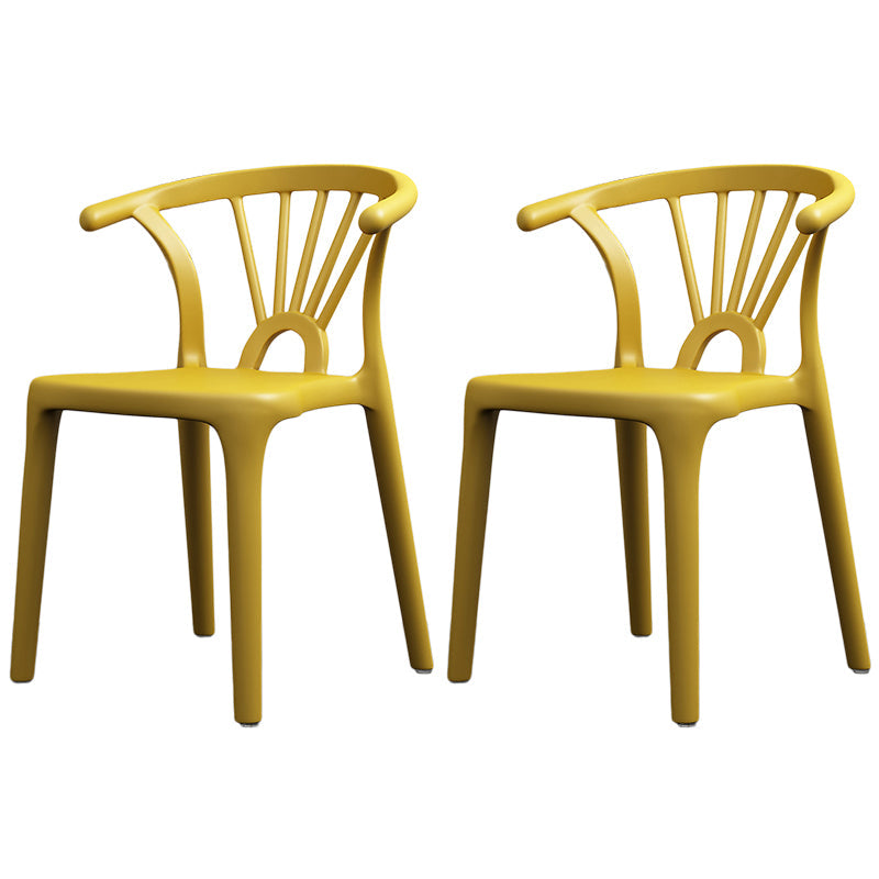Scandinavian Plastic Side Chair Indoor-Outdoor Windsor Back Chair Ginger 2 Piece Set Clearhalo 'Dining Chairs' 'Dining Tables & Seating' 'dining_chair' 'furn' 'furn_dining_chair' 'Furniture' 'furniture_dining_chair' 'Kitchen & Dining Furniture' 5043716
