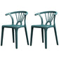 Scandinavian Plastic Side Chair Indoor-Outdoor Windsor Back Chair Dark Blue 2 Piece Set Clearhalo 'Dining Chairs' 'Dining Tables & Seating' 'dining_chair' 'furn' 'furn_dining_chair' 'Furniture' 'furniture_dining_chair' 'Kitchen & Dining Furniture' 5043718