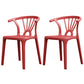 Scandinavian Plastic Side Chair Indoor-Outdoor Windsor Back Chair Crimson 2 Piece Set Clearhalo 'Dining Chairs' 'Dining Tables & Seating' 'dining_chair' 'furn' 'furn_dining_chair' 'Furniture' 'furniture_dining_chair' 'Kitchen & Dining Furniture' 5043720