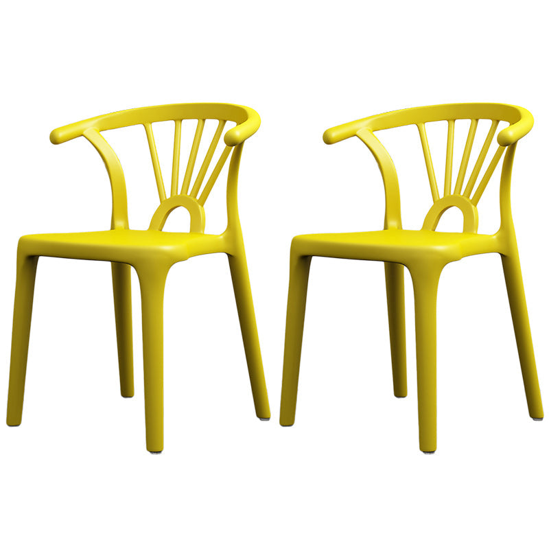 Scandinavian Plastic Side Chair Indoor-Outdoor Windsor Back Chair Golden 2 Piece Set Clearhalo 'Dining Chairs' 'Dining Tables & Seating' 'dining_chair' 'furn' 'furn_dining_chair' 'Furniture' 'furniture_dining_chair' 'Kitchen & Dining Furniture' 5043722