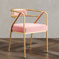 Glam Style Arm Chair Open Back Indoor Dining Chair for Dining Room Pink 1 Piece Brass Gold Clearhalo 'Dining Chairs' 'Dining Tables & Seating' 'dining_chair' 'furn' 'furn_dining_chair' 'Furniture' 'furniture_dining_chair' 'Kitchen & Dining Furniture' 5043768