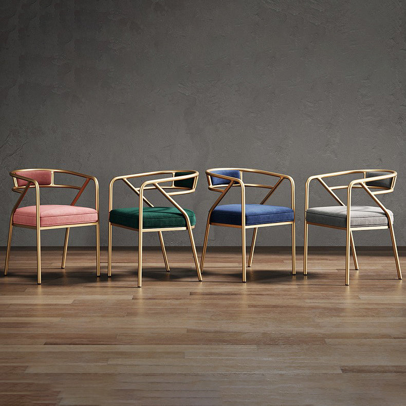 Glam Style Arm Chair Open Back Indoor Dining Chair for Dining Room Clearhalo 'Dining Chairs' 'Dining Tables & Seating' 'dining_chair' 'furn' 'furn_dining_chair' 'Furniture' 'furniture_dining_chair' 'Kitchen & Dining Furniture' 5043778