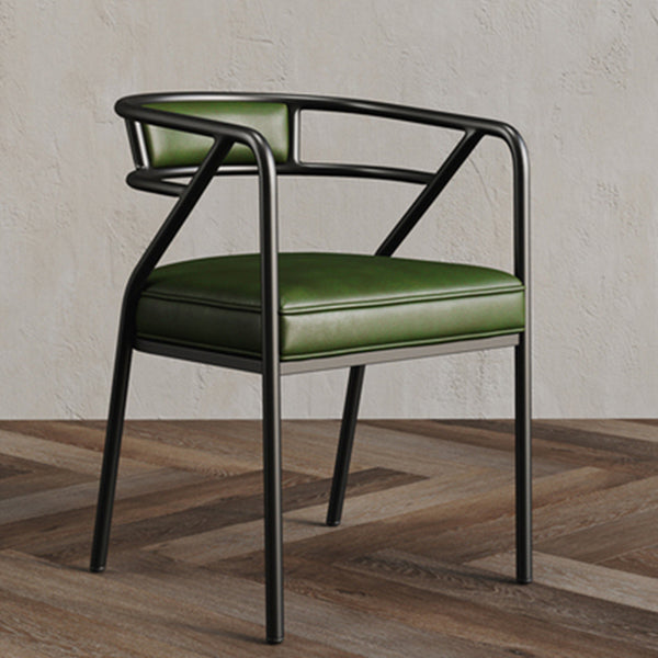 Glam Style Arm Chair Open Back Indoor Dining Chair for Dining Room Green 1 Piece Black Clearhalo 'Dining Chairs' 'Dining Tables & Seating' 'dining_chair' 'furn' 'furn_dining_chair' 'Furniture' 'furniture_dining_chair' 'Kitchen & Dining Furniture' 5043779