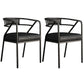 Glam Style Arm Chair Open Back Indoor Dining Chair for Dining Room Black 2 Piece Set Black Clearhalo 'Dining Chairs' 'Dining Tables & Seating' 'dining_chair' 'furn' 'furn_dining_chair' 'Furniture' 'furniture_dining_chair' 'Kitchen & Dining Furniture' 5043786