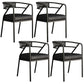 Glam Style Arm Chair Open Back Indoor Dining Chair for Dining Room Black 4 Piece Set Black Clearhalo 'Dining Chairs' 'Dining Tables & Seating' 'dining_chair' 'furn' 'furn_dining_chair' 'Furniture' 'furniture_dining_chair' 'Kitchen & Dining Furniture' 5043787