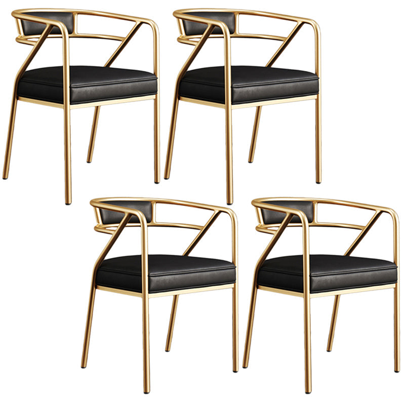 Glam Style Arm Chair Open Back Indoor Dining Chair for Dining Room Black 4 Piece Set Brass Gold Clearhalo 'Dining Chairs' 'Dining Tables & Seating' 'dining_chair' 'furn' 'furn_dining_chair' 'Furniture' 'furniture_dining_chair' 'Kitchen & Dining Furniture' 5043789