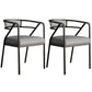 Glam Style Arm Chair Open Back Indoor Dining Chair for Dining Room Grey 2 Piece Set Black Clearhalo 'Dining Chairs' 'Dining Tables & Seating' 'dining_chair' 'furn' 'furn_dining_chair' 'Furniture' 'furniture_dining_chair' 'Kitchen & Dining Furniture' 5043794