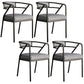 Glam Style Arm Chair Open Back Indoor Dining Chair for Dining Room Grey 4 Piece Set Black Clearhalo 'Dining Chairs' 'Dining Tables & Seating' 'dining_chair' 'furn' 'furn_dining_chair' 'Furniture' 'furniture_dining_chair' 'Kitchen & Dining Furniture' 5043795