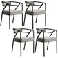 Glam Style Arm Chair Open Back Indoor Dining Chair for Dining Room Light Gray 4 Piece Set Black Clearhalo 'Dining Chairs' 'Dining Tables & Seating' 'dining_chair' 'furn' 'furn_dining_chair' 'Furniture' 'furniture_dining_chair' 'Kitchen & Dining Furniture' 5043799