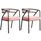 Glam Style Arm Chair Open Back Indoor Dining Chair for Dining Room Pink 2 Piece Set Black Clearhalo 'Dining Chairs' 'Dining Tables & Seating' 'dining_chair' 'furn' 'furn_dining_chair' 'Furniture' 'furniture_dining_chair' 'Kitchen & Dining Furniture' 5043802