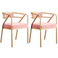 Glam Style Arm Chair Open Back Indoor Dining Chair for Dining Room Pink 2 Piece Set Brass Gold Clearhalo 'Dining Chairs' 'Dining Tables & Seating' 'dining_chair' 'furn' 'furn_dining_chair' 'Furniture' 'furniture_dining_chair' 'Kitchen & Dining Furniture' 5043804