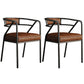 Glam Style Arm Chair Open Back Indoor Dining Chair for Dining Room Brown 2 Piece Set Black Clearhalo 'Dining Chairs' 'Dining Tables & Seating' 'dining_chair' 'furn' 'furn_dining_chair' 'Furniture' 'furniture_dining_chair' 'Kitchen & Dining Furniture' 5043806