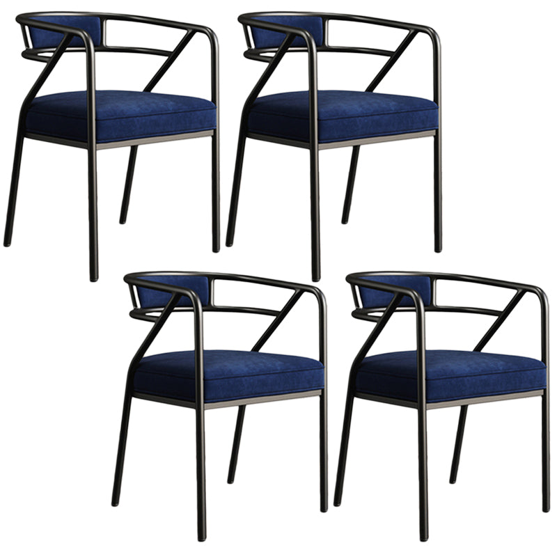 Glam Style Arm Chair Open Back Indoor Dining Chair for Dining Room Blue 4 Piece Set Black Clearhalo 'Dining Chairs' 'Dining Tables & Seating' 'dining_chair' 'furn' 'furn_dining_chair' 'Furniture' 'furniture_dining_chair' 'Kitchen & Dining Furniture' 5043811