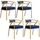 Glam Style Arm Chair Open Back Indoor Dining Chair for Dining Room Blue 4 Piece Set Brass Gold Clearhalo 'Dining Chairs' 'Dining Tables & Seating' 'dining_chair' 'furn' 'furn_dining_chair' 'Furniture' 'furniture_dining_chair' 'Kitchen & Dining Furniture' 5043813