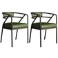 Glam Style Arm Chair Open Back Indoor Dining Chair for Dining Room Green 2 Piece Set Black Clearhalo 'Dining Chairs' 'Dining Tables & Seating' 'dining_chair' 'furn' 'furn_dining_chair' 'Furniture' 'furniture_dining_chair' 'Kitchen & Dining Furniture' 5043814