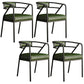 Glam Style Arm Chair Open Back Indoor Dining Chair for Dining Room Green 4 Piece Set Black Clearhalo 'Dining Chairs' 'Dining Tables & Seating' 'dining_chair' 'furn' 'furn_dining_chair' 'Furniture' 'furniture_dining_chair' 'Kitchen & Dining Furniture' 5043815