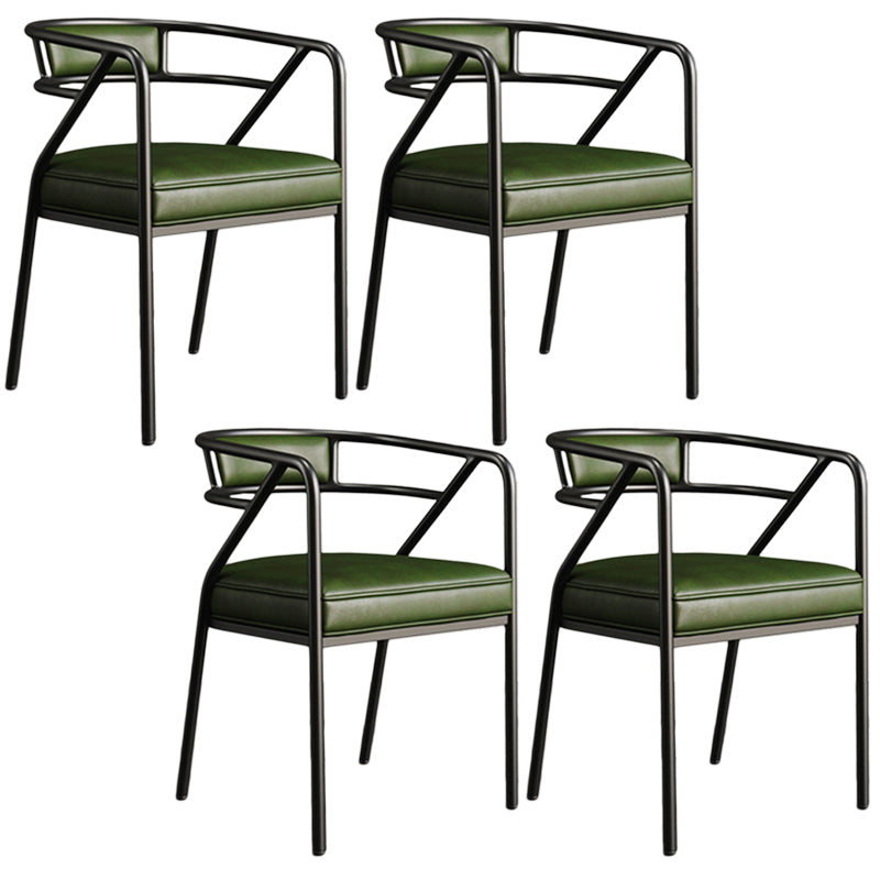 Glam Style Arm Chair Open Back Indoor Dining Chair for Dining Room Green 4 Piece Set Black Clearhalo 'Dining Chairs' 'Dining Tables & Seating' 'dining_chair' 'furn' 'furn_dining_chair' 'Furniture' 'furniture_dining_chair' 'Kitchen & Dining Furniture' 5043815