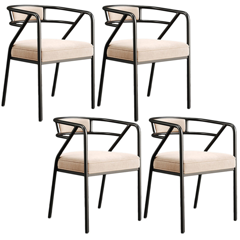 Glam Style Arm Chair Open Back Indoor Dining Chair for Dining Room Beige 4 Piece Set Black Clearhalo 'Dining Chairs' 'Dining Tables & Seating' 'dining_chair' 'furn' 'furn_dining_chair' 'Furniture' 'furniture_dining_chair' 'Kitchen & Dining Furniture' 5043821