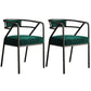 Glam Style Arm Chair Open Back Indoor Dining Chair for Dining Room Blackish Green 2 Piece Set Black Clearhalo 'Dining Chairs' 'Dining Tables & Seating' 'dining_chair' 'furn' 'furn_dining_chair' 'Furniture' 'furniture_dining_chair' 'Kitchen & Dining Furniture' 5043824
