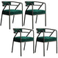 Glam Style Arm Chair Open Back Indoor Dining Chair for Dining Room Blackish Green 4 Piece Set Black Clearhalo 'Dining Chairs' 'Dining Tables & Seating' 'dining_chair' 'furn' 'furn_dining_chair' 'Furniture' 'furniture_dining_chair' 'Kitchen & Dining Furniture' 5043825