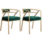 Glam Style Arm Chair Open Back Indoor Dining Chair for Dining Room Blackish Green 2 Piece Set Brass Gold Clearhalo 'Dining Chairs' 'Dining Tables & Seating' 'dining_chair' 'furn' 'furn_dining_chair' 'Furniture' 'furniture_dining_chair' 'Kitchen & Dining Furniture' 5043826