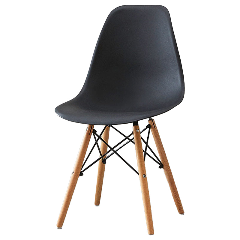 Scandinavian Wood Armless Chair Kitchen Room Solid Back Chair Black 1 Piece Clearhalo 'Dining Chairs' 'Dining Tables & Seating' 'dining_chair' 'Furniture' 'furniture_dining_chair' 'Kitchen & Dining Furniture' 5043830